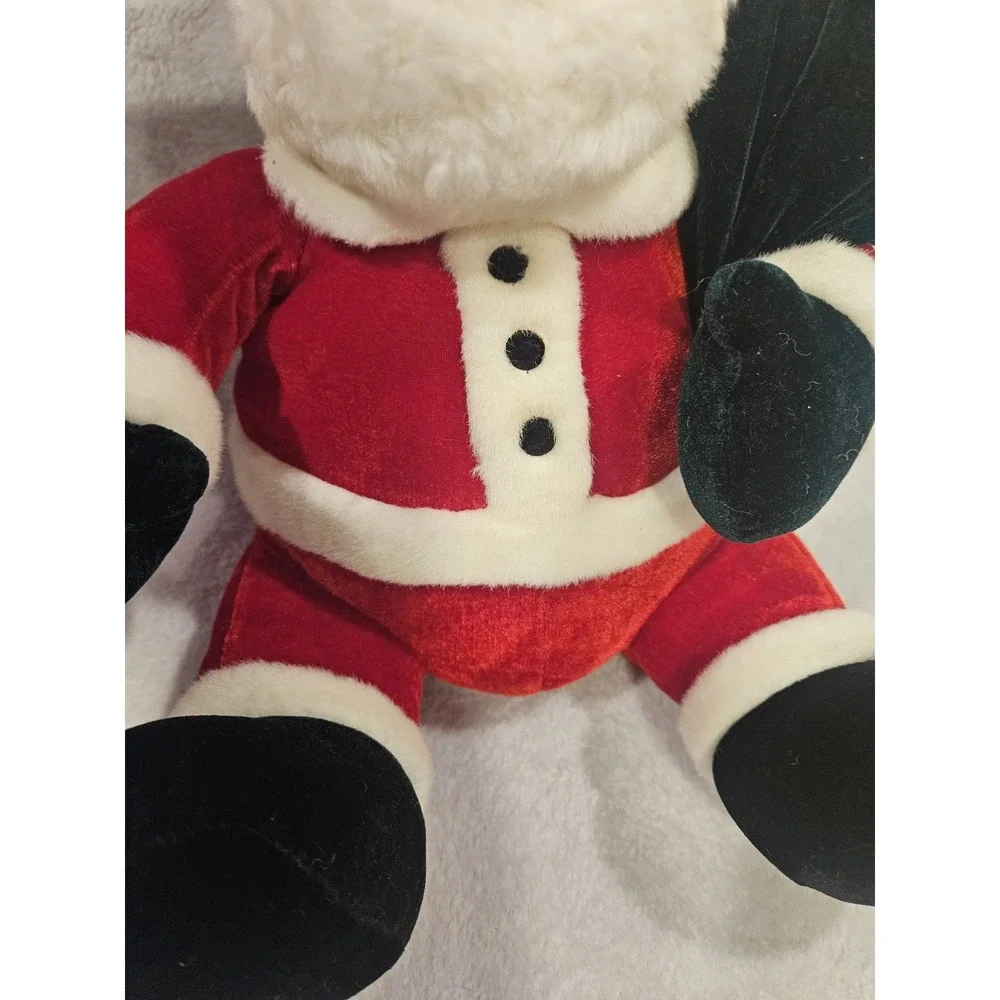 Gund 44463 Santa Claus Christmas Plush Happy Holidays Velvety Red Black